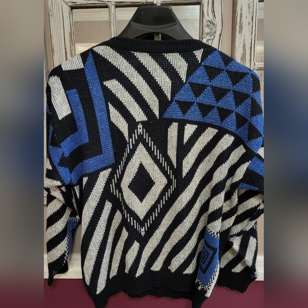 Vintage 80s Shenanigans Geometric Sweater Size M